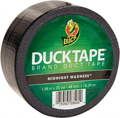 Duck - 1-7/8" x 20 Yds Black Duct Tape - 9 mil, Rubber Adhesive, Vinyl Backing, 22 Lb/ln Tensile Strength, Series DUC - Benchmark Tooling