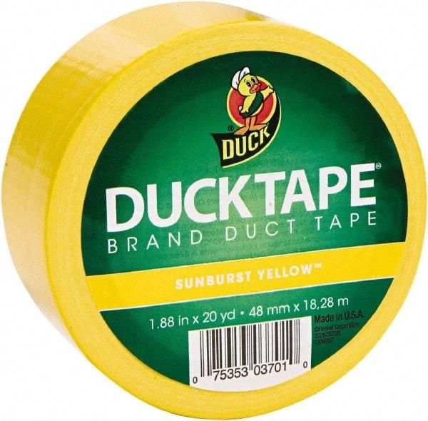 Duck - 1-7/8" x 20 Yds Yellow Duct Tape - 9 mil, Rubber Adhesive, Vinyl Backing, 22 Lb/ln Tensile Strength, Series DUC - Benchmark Tooling