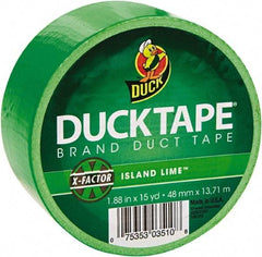 Duck - 1-7/8" x 15 Yds Green Duct Tape - 9 mil, Rubber Adhesive, Vinyl Backing, 22 Lb/ln Tensile Strength, Series DUC - Benchmark Tooling