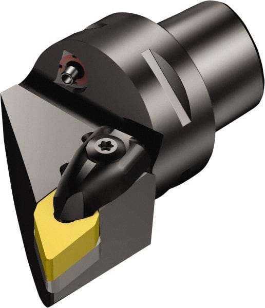 Sandvik Coromant - Left Hand Cut, Size C3, DNMG 11 04 08 & DNMG 332 Insert Compatiblity, External Modular Turning & Profiling Cutting Unit Head - 22mm Ctr to Cutting Edge, 45mm Head Length, Through Coolant, Series T-Max P - Benchmark Tooling