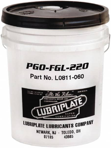 Lubriplate - 5 Gal Pail, Synthetic Gear Oil - 6°F to 443°F, 227 St Viscosity at 40°C, 42 St Viscosity at 100°C, ISO 220 - Benchmark Tooling