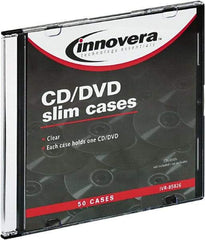 innovera - 1 Compartment, 4-7/8 Inch Wide x 1/4 Inch Deep x 5-5/8 Inch High, CD/DVD Storage Case - Polystyrene, Clear - Benchmark Tooling