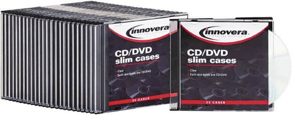 innovera - 1 Compartment, 4-7/8 Inch Wide x 1/4 Inch Deep x 5-5/8 Inch High, CD/DVD Case - Polystyrene, Clear - Benchmark Tooling