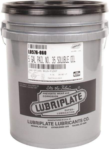 Lubriplate - Lubriplate 35, 5 Gal Pail Cutting Fluid - Water Soluble - Benchmark Tooling