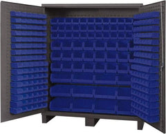 Durham - 264 Bin Storage Cabinet - Steel, 72" Wide x 24" Deep x 84" High, Blue - Benchmark Tooling