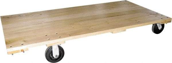 Fairbanks - 1,600 Lb Capacity Hardwood Platform Truck - Hardwood Deck, 36" OAW, 72" Platform Length, Mold On Rubber Casters - Benchmark Tooling
