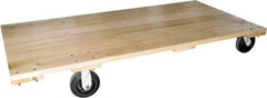 Fairbanks - 1,600 Lb Capacity Hardwood Platform Truck - Hardwood Deck, 36" OAW, 72" Platform Length, Mold On Rubber Casters - Benchmark Tooling