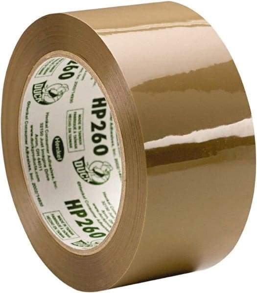 Duck - 1-7/8" x 60 Yd Tan Acrylic Adhesive Packaging Tape - Polypropylene Film Backing, 3.1 mil Thick, 35 Lb Tensile Strength, Series DUC - Benchmark Tooling