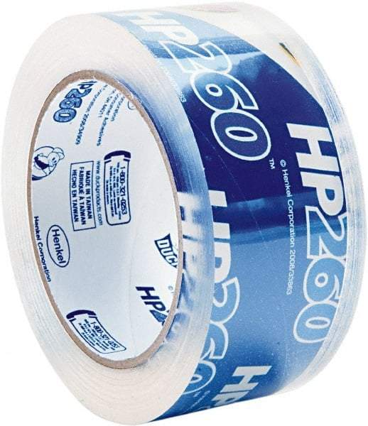 Duck - 1-7/8" x 60 Yd Clear Acrylic Adhesive Packaging Tape - Polypropylene Film Backing, 3.1 mil Thick, 31 Lb Tensile Strength, Series DUC - Benchmark Tooling