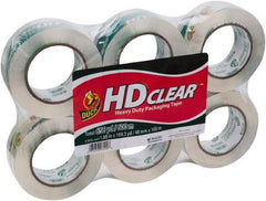 Duck - 1-7/8" x 110 Yd Clear Acrylic Adhesive Packaging Tape - Polypropylene Film Backing, 2.6 mil Thick, 31 Lb Tensile Strength, Series DUC - Benchmark Tooling