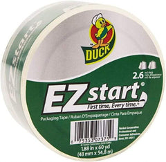 Duck - 1-7/8" x 60 Yd Clear Acrylic Adhesive Packaging Tape - Polypropylene Film Backing, 2.6 mil Thick, 31 Lb Tensile Strength, Series DUC - Benchmark Tooling