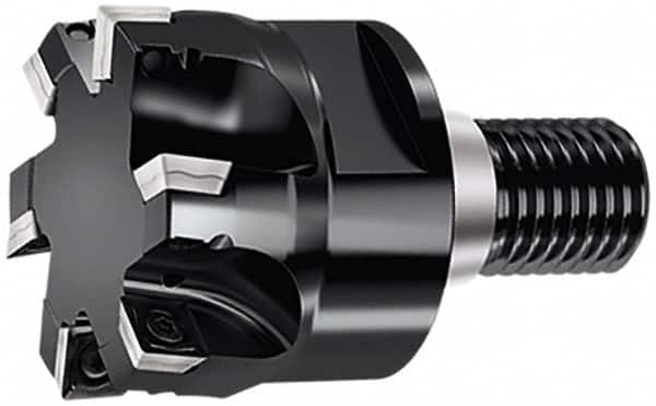 Walter - 24.99mm Cut Diam, 6.5mm Max Depth of Cut, 35mm OAL, Indexable Square Shoulder End Mill - SD..09T3.. Inserts, T22 Modular Connection, 90° Lead Angle, Through Coolant, Series M4132 - Benchmark Tooling