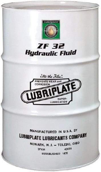 Lubriplate - 55 Gal Drum, Mineral Hydraulic Oil - SAE 10, ISO 32, 34.79 cSt at 40°, 5.2 cSt at 100°C - Benchmark Tooling