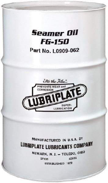 Lubriplate - 55 Gal Drum Mineral Seamer Oil - SAE 40, ISO 150, 109 cSt at 40°C & 12 cSt at 100°C, Food Grade - Benchmark Tooling