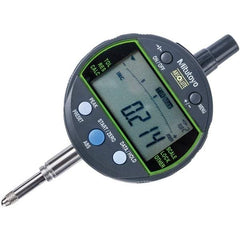 Mitutoyo - 0 to 12.7mm Range, 0.001 & 0.01mm Graduation, Electronic Drop Inidicator - Flat Back, 0.003mm Accuracy, LCD Display, Metric - Benchmark Tooling