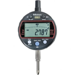 Mitutoyo - 0 to 1/2" Range, 0.001mm Graduation, Electronic Drop Indicator - Flat Back, Accurate to 0.002mm, Inch & Metric System, LCD Display - Benchmark Tooling