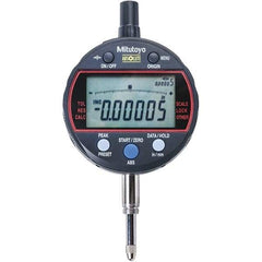 Mitutoyo - 0 to 1/2" Range, 0.001mm Graduation, Electronic Drop Indicator - Flat Back, Accurate to 0.0001", Inch & Metric System, LCD Display - Benchmark Tooling