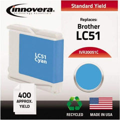 innovera - Cyan Ink Cartridge - Use with Brother DCP-130C, 330C, 350C, Fax 1360, 1860C, 1960C, 2480C, 2580C, MFC-230C, 240C, 440CN, 465CN, 665CW, 685CW, 845CW, 885CW, 3360C, 5460CN, 5860CN - Benchmark Tooling