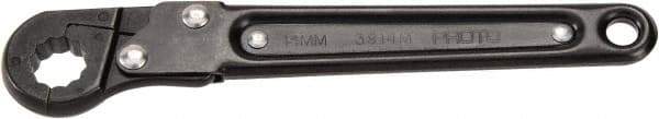 Proto - 10mm, Black Finish, Ratcheting Flare Nut Wrench - 12 Points, 5-7/16" OAL, Steel, Single End Head - Benchmark Tooling