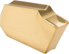 Dorian Tool - SGTN3 DASK25B Grade, 0.122" Cutting Width, Carbide Cutoff Insert - 0° Neutral Lead Angle, TiN/TiAlN/TiN Coated, Single End - Benchmark Tooling