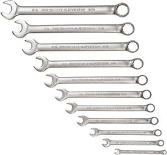 Proto - 11 Piece, 1/4" to 15/16", 12 Point Combination Wrench Set - Inch Measurement Standard, Satin Chrome Finish - Benchmark Tooling