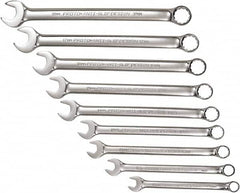 Proto - 9 Piece, 10mm to 18mm, 12 Point Combination Wrench Set - Metric Measurement Standard, Full Polish Chrome Finish, Comes in Tool Roll - Benchmark Tooling