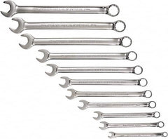 Proto - 11 Piece, 7mm to 19mm, 12 Point Combination Wrench Set - Metric Measurement Standard, Full Polish Chrome Finish, Comes in Tool Roll - Benchmark Tooling