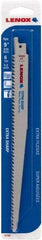 Lenox - 9" Long x 3/4" Thick, Bi-Metal Reciprocating Saw Blade - Straight Profile, 6 TPI, Toothed Edge - Benchmark Tooling