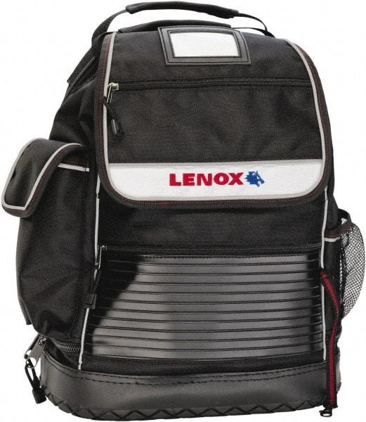 Lenox - 30 Pocket Black Ballistic Nylon Backpack Tool Bag - 6" Wide x 14" Deep x 18" High - Benchmark Tooling