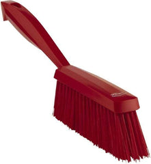 Vikan - 14" OAL, Polyester Staple Set Bench Brush - 2" Bristle Length, 6-3/8" Long Head, Red - Benchmark Tooling