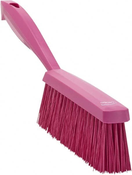 Vikan - 14" OAL, Polyester Staple Set Bench Brush - 2" Bristle Length, 6-3/8" Long Head, Pink - Benchmark Tooling