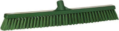 Vikan - 24" Combo Duty Synthetic Push Broom - 2" Bristle Length, Plastic Block, European Threaded Handle Connection - Benchmark Tooling