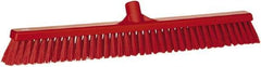 Vikan - 24" Combo Duty Synthetic Push Broom - 2" Bristle Length, Plastic Block, European Threaded Handle Connection - Benchmark Tooling