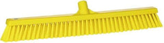 Vikan - 24" Combo Duty Synthetic Push Broom - 2" Bristle Length, Plastic Block, European Threaded Handle Connection - Benchmark Tooling