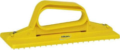 Vikan - 9" Long x 3-3/4" Wide Scouring Pad Holder - Yellow - Benchmark Tooling