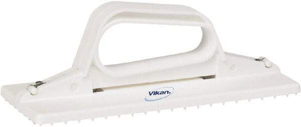 Vikan - 9" Long x 3-3/4" Wide Scouring Pad Holder - White - Benchmark Tooling