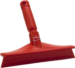 Vikan - 9.84" Rubber Blade Bench Squeegee - Single Edge, Red, Plastic Holder - Benchmark Tooling