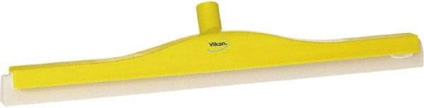 Vikan - 24" Foam Rubber Blade Floor Squeegee - Double Edge, Yellow, Plastic Holder - Benchmark Tooling