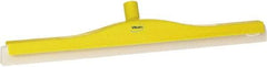 Vikan - 24" Foam Rubber Blade Floor Squeegee - Double Edge, Yellow, Plastic Holder - Benchmark Tooling