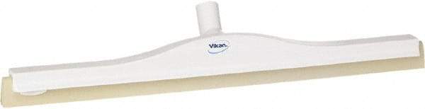 Vikan - 24" Foam Rubber Blade Floor Squeegee - Double Edge, White, Plastic Holder - Benchmark Tooling