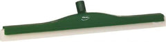 Vikan - 24" Foam Rubber Blade Floor Squeegee - Double Edge, Green, Plastic Holder - Benchmark Tooling