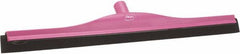 Vikan - 24" Foam Rubber Blade Bench Squeegee - Double Edge, Pink, Plastic Holder - Benchmark Tooling