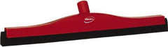 Vikan - 20" Foam Rubber Blade Bench Squeegee - Double Edge, Red, Plastic Holder - Benchmark Tooling