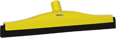 Vikan - 16" Foam Rubber Blade Bench Squeegee - Double Edge, Yellow, Plastic Holder - Benchmark Tooling