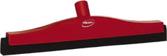 Vikan - 16" Foam Rubber Blade Bench Squeegee - Double Edge, Red, Plastic Holder - Benchmark Tooling