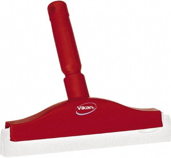 Vikan - 10" Foam Rubber Blade Bench Squeegee - Double Edge, Red, Plastic Holder - Benchmark Tooling