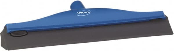 Vikan - 16" Rubber Blade Ceiling Squeegee - Double Edge, Blue, Plastic Holder - Benchmark Tooling