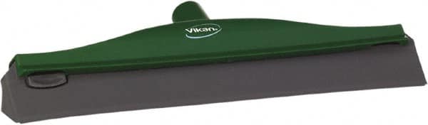 Vikan - 16" Rubber Blade Ceiling Squeegee - Double Edge, Green, Plastic Holder - Benchmark Tooling