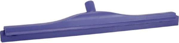 Vikan - 24" Rubber Blade Floor Squeegee - Double Edge, Purple, Plastic Holder - Benchmark Tooling