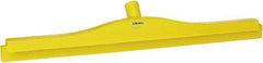 Vikan - 24" Rubber Blade Floor Squeegee - Double Edge, Yellow, Plastic Holder - Benchmark Tooling